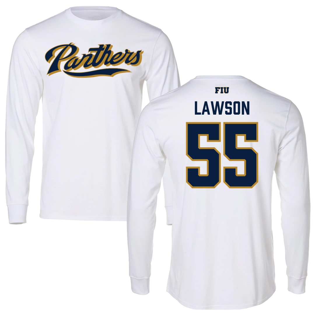 Florida International University Football White Panthers Long Sleeve - #55 Wyatt Lawson