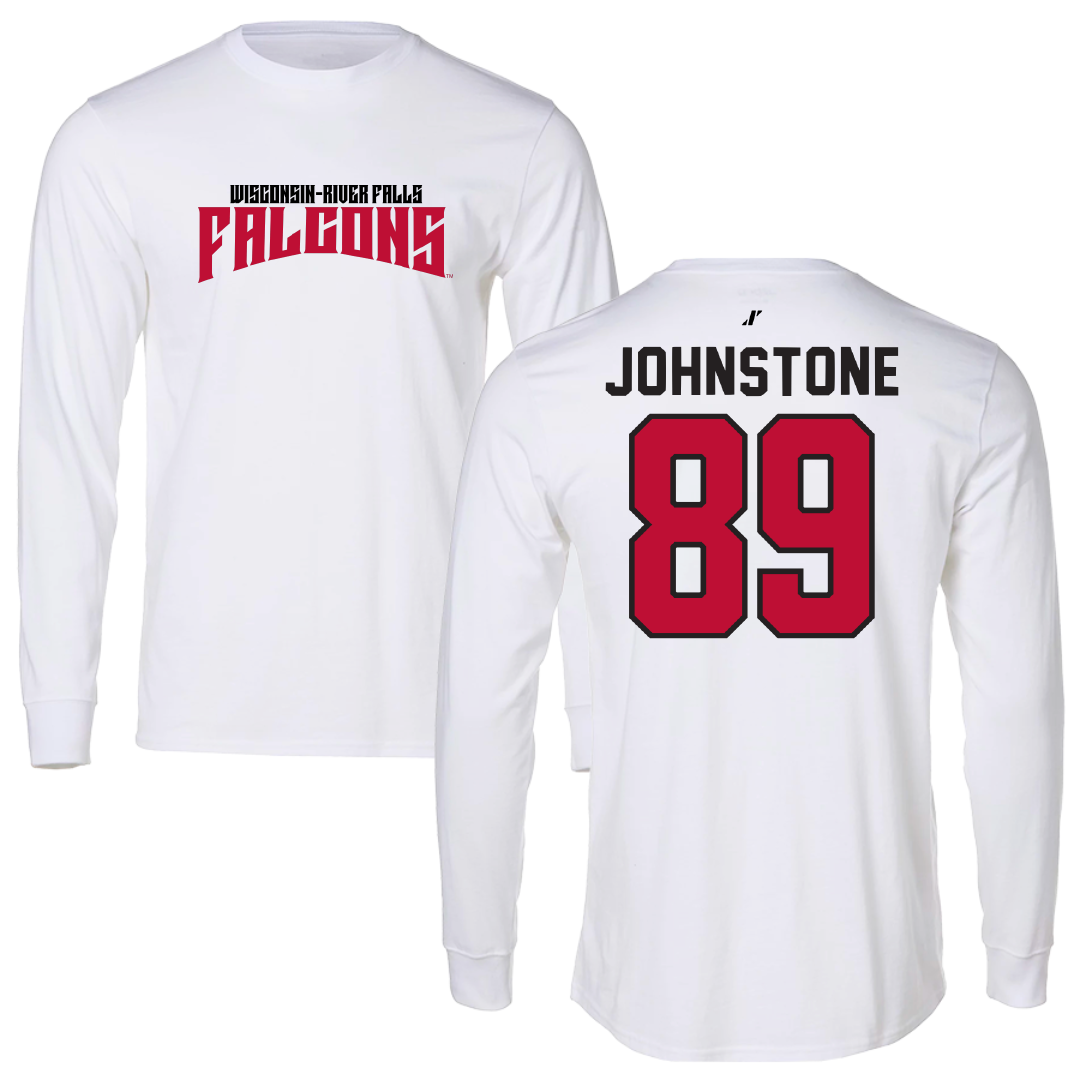 University of Wisconsin-River Falls Football White Classic Long Sleeve - #89 Adam Johnstone