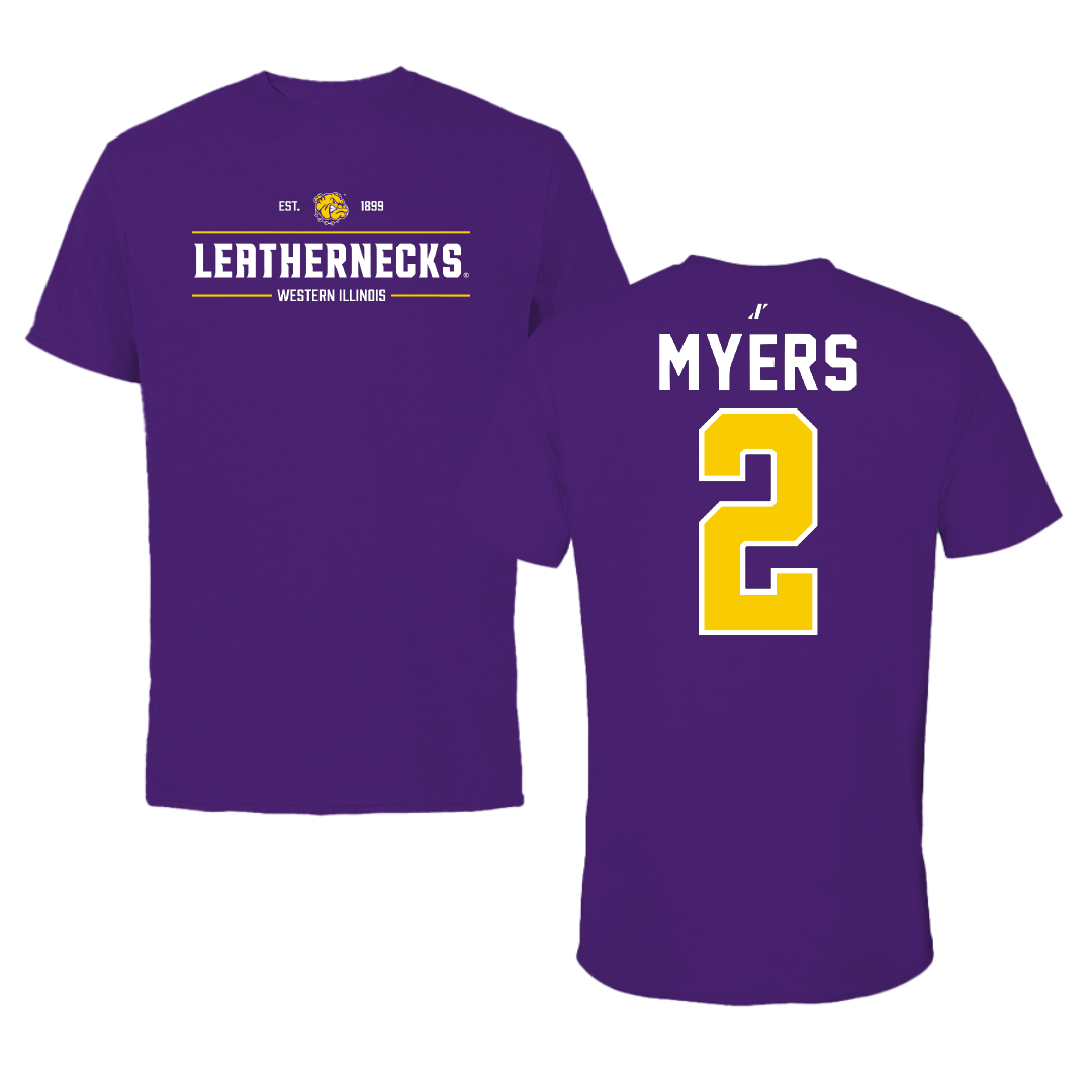 Western Illinois University Basketball Purple General Tee - #2 Ryan Myers