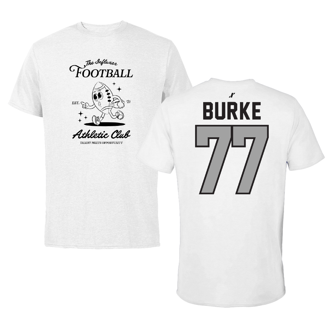 Football White Influxer Athletic Club Tee - #77 Travis Burke