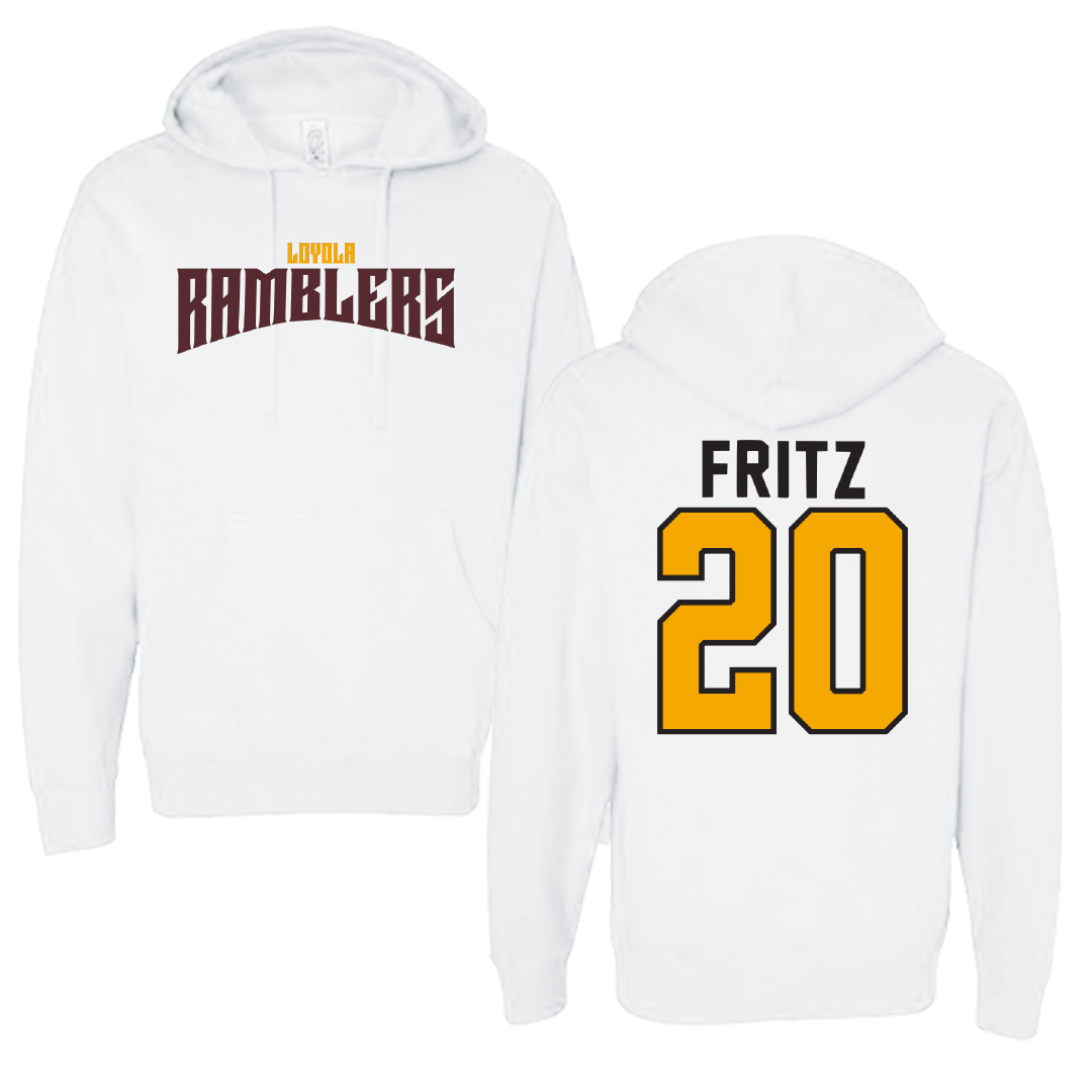 Loyola University-Chicago Soccer White Classic Hoodie - #20 Isabella Fritz