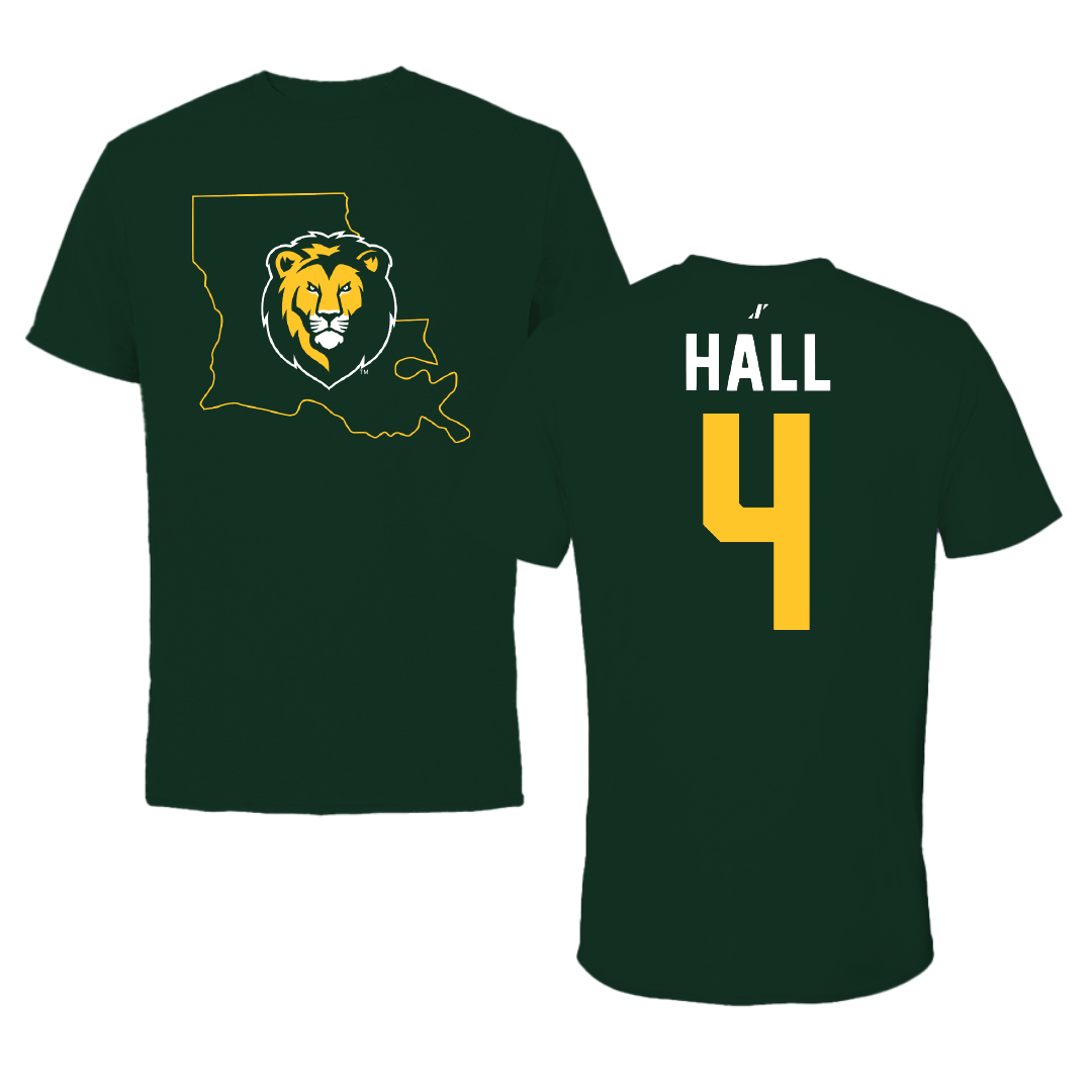 Southeastern Louisiana University Baseball Forest Green State Tee - #4 Jude Hall