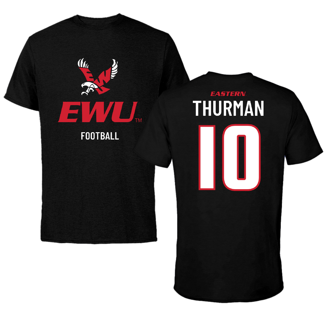 Eastern Washington University Football Black EWU Performance Tee - #10 Trevor Thurman