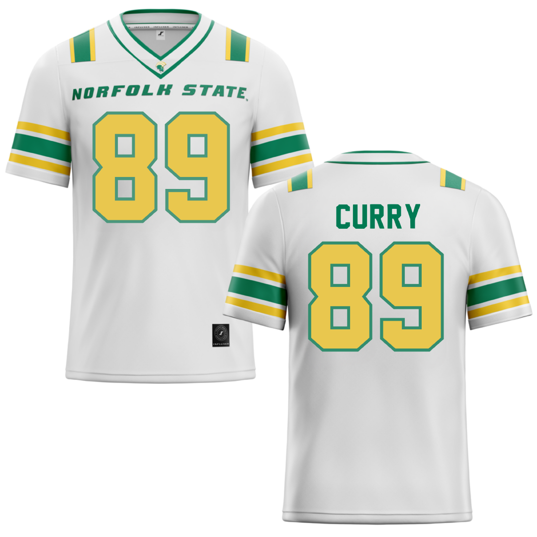 Norfolk State University White Football Jersey - #89 Michael Curry