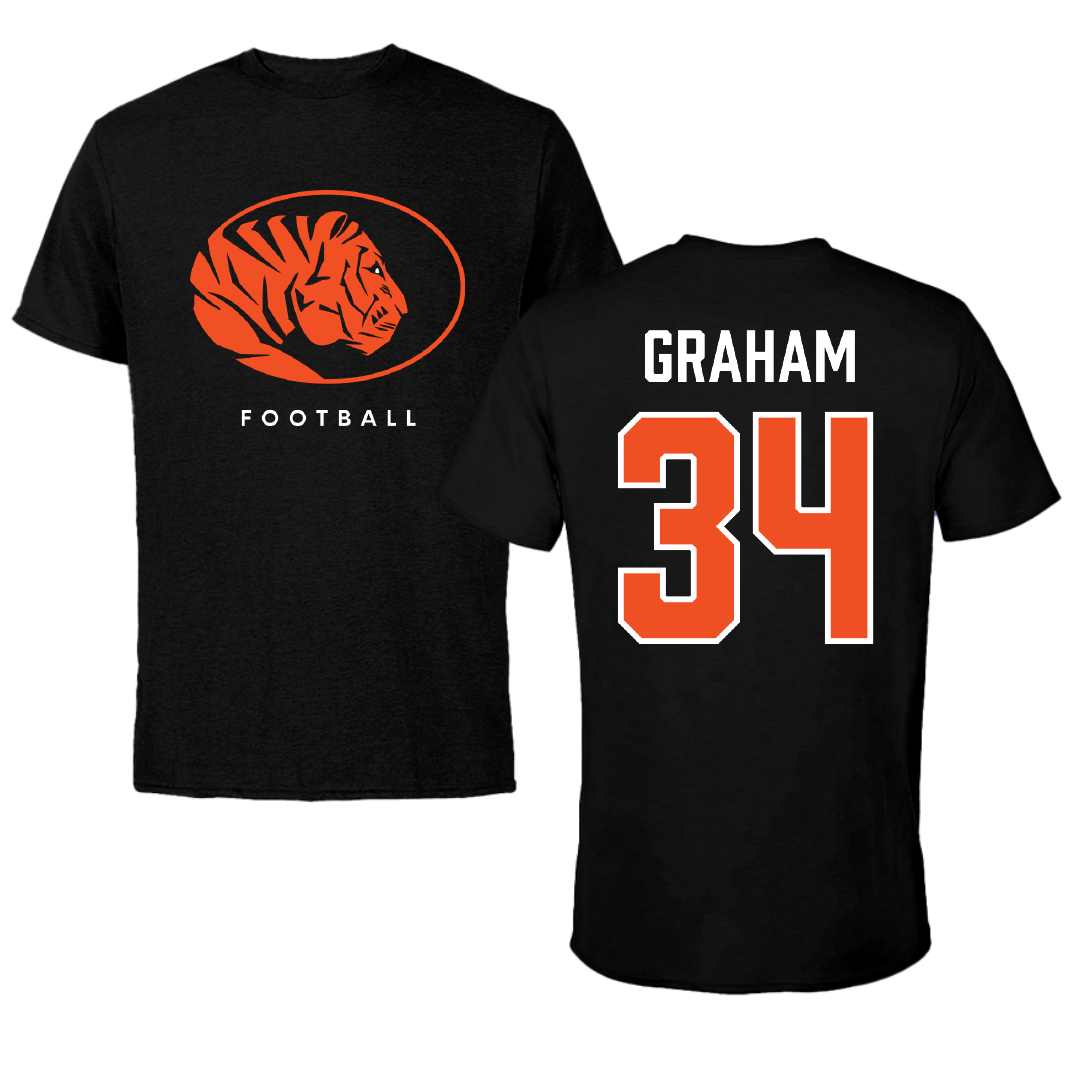 East Central University Football Black Performance Tee - #34 Joshua Graham