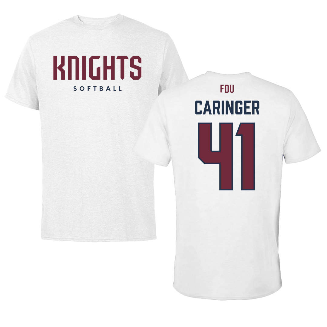 Fairleigh Dickinson University-Metropolitan Campus Softball White Tee - #41 Finley Caringer