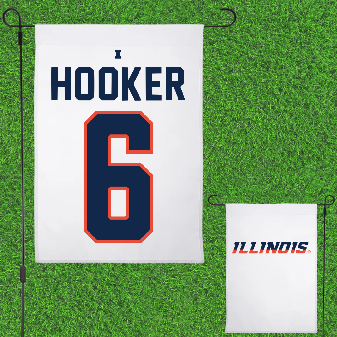 University of Illinois Softball White Garden Flag - #6 Juliana Hooker