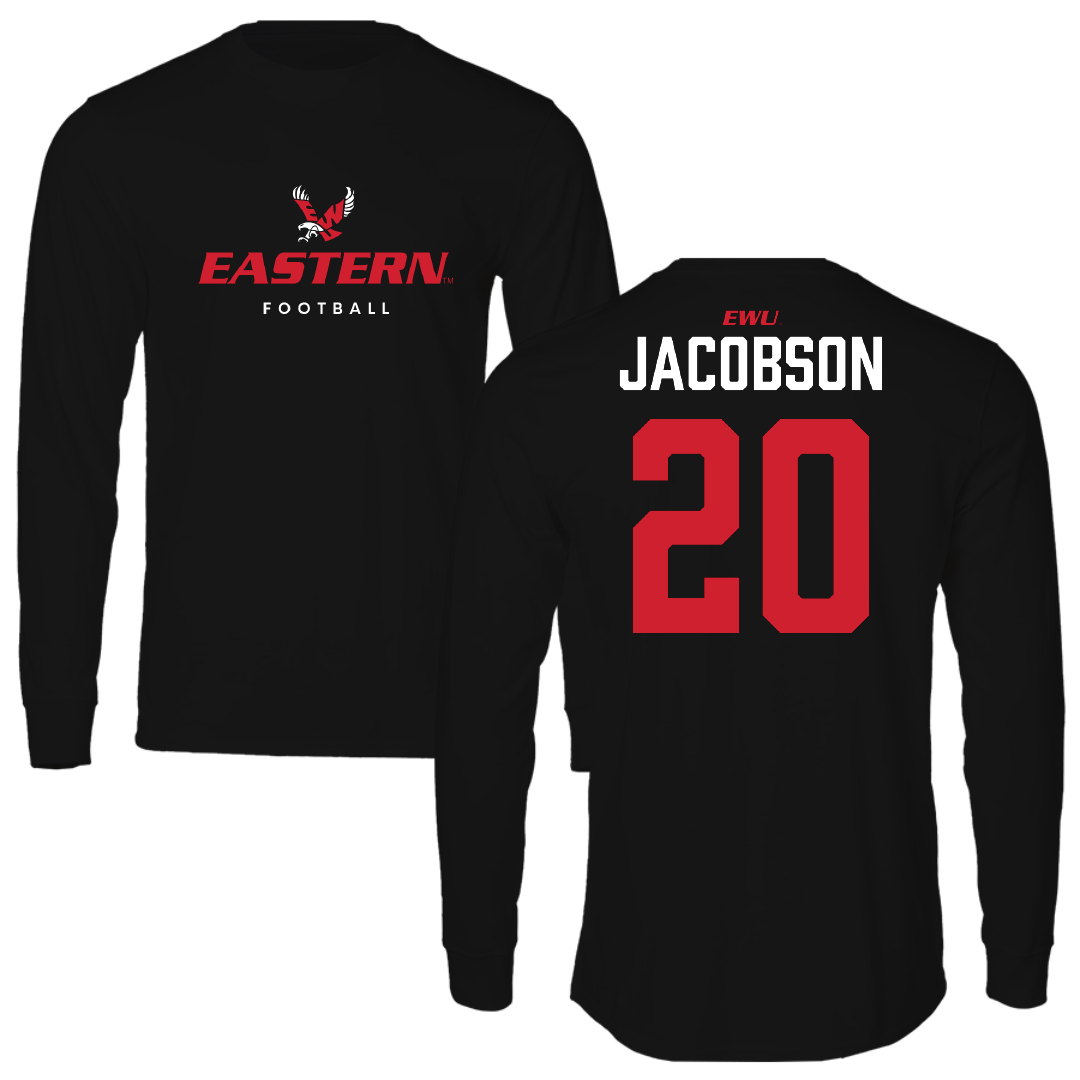 Eastern Washington University Football Black Eastern Long Sleeve - #20 Tyson Jacobson
