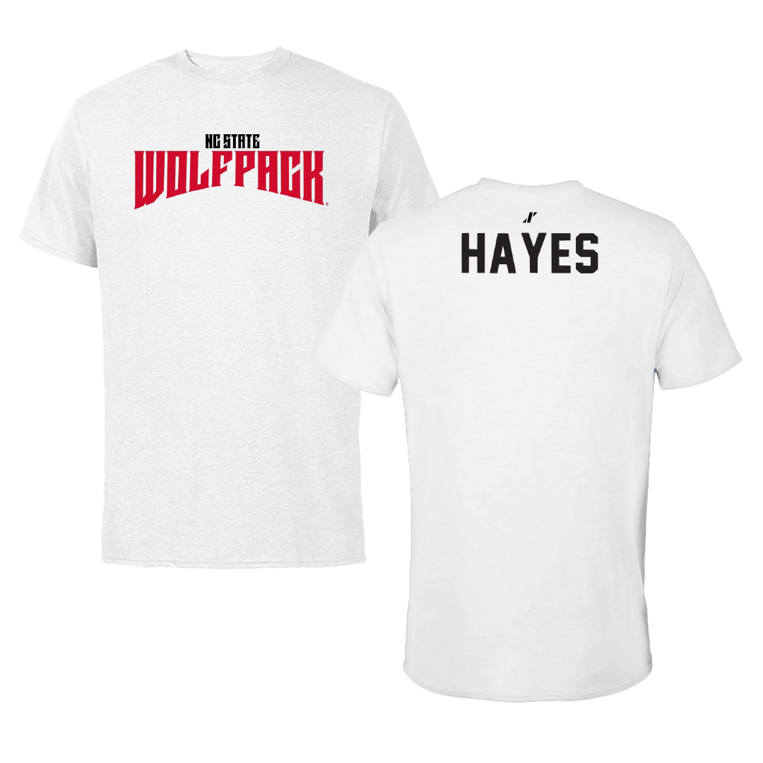 North Carolina State University Swimming & Diving White Classic Performance Tee - Aiden Hayes