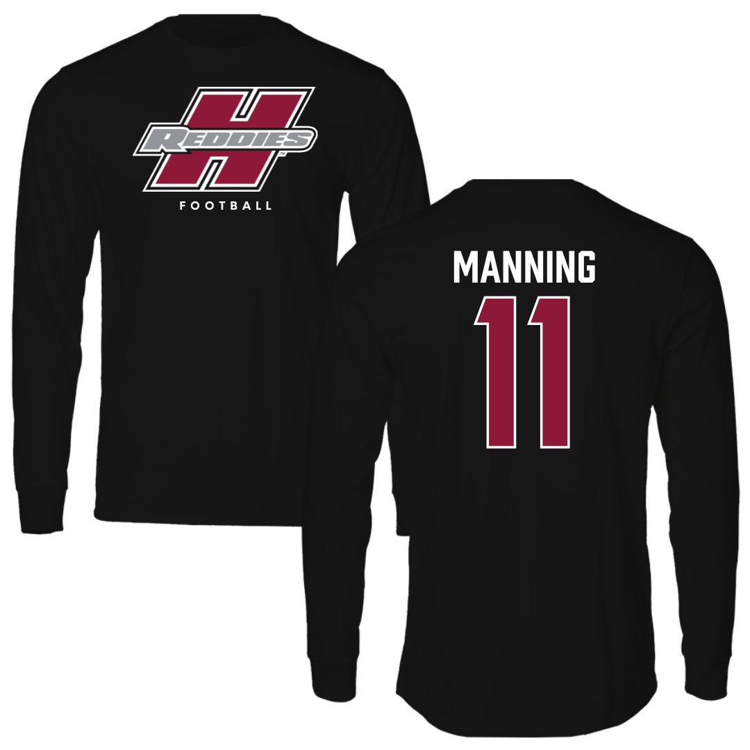 Henderson State University Football Black Performance Long Sleeve - #11 Paul Manning
