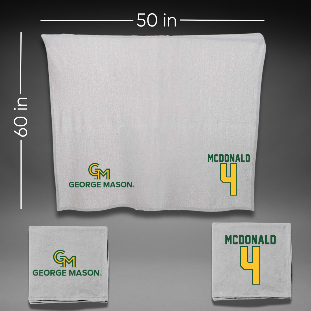 George Mason University Volleyball Gray Blanket - #4 Troy McDonald