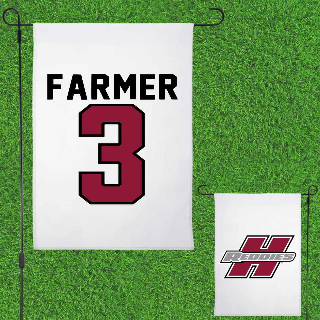 Henderson State University Basketball White Garden Flag - #3 Chase Farmer