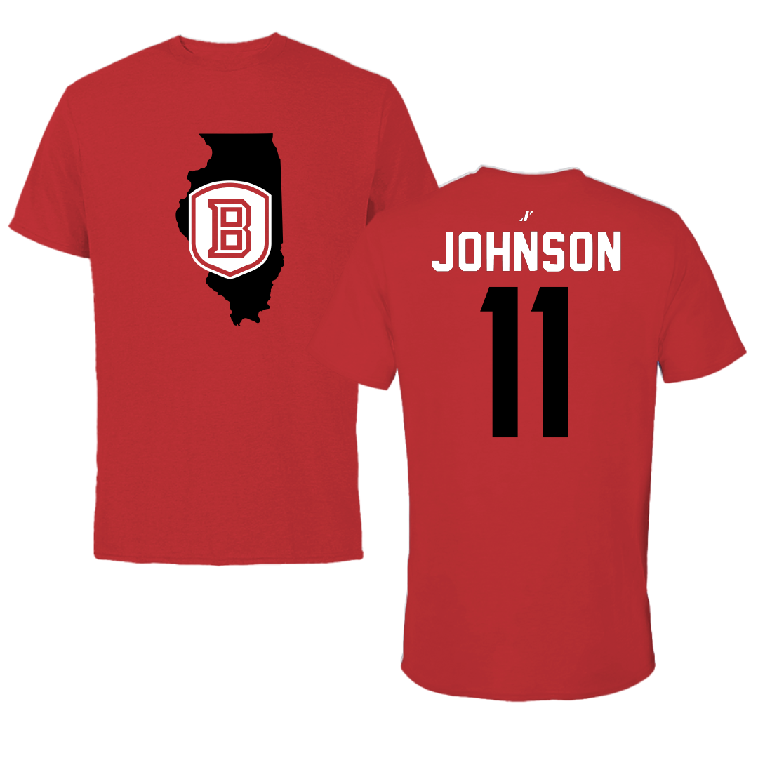 Bradley University Volleyball Red State Tee - #11 Abby Johnson