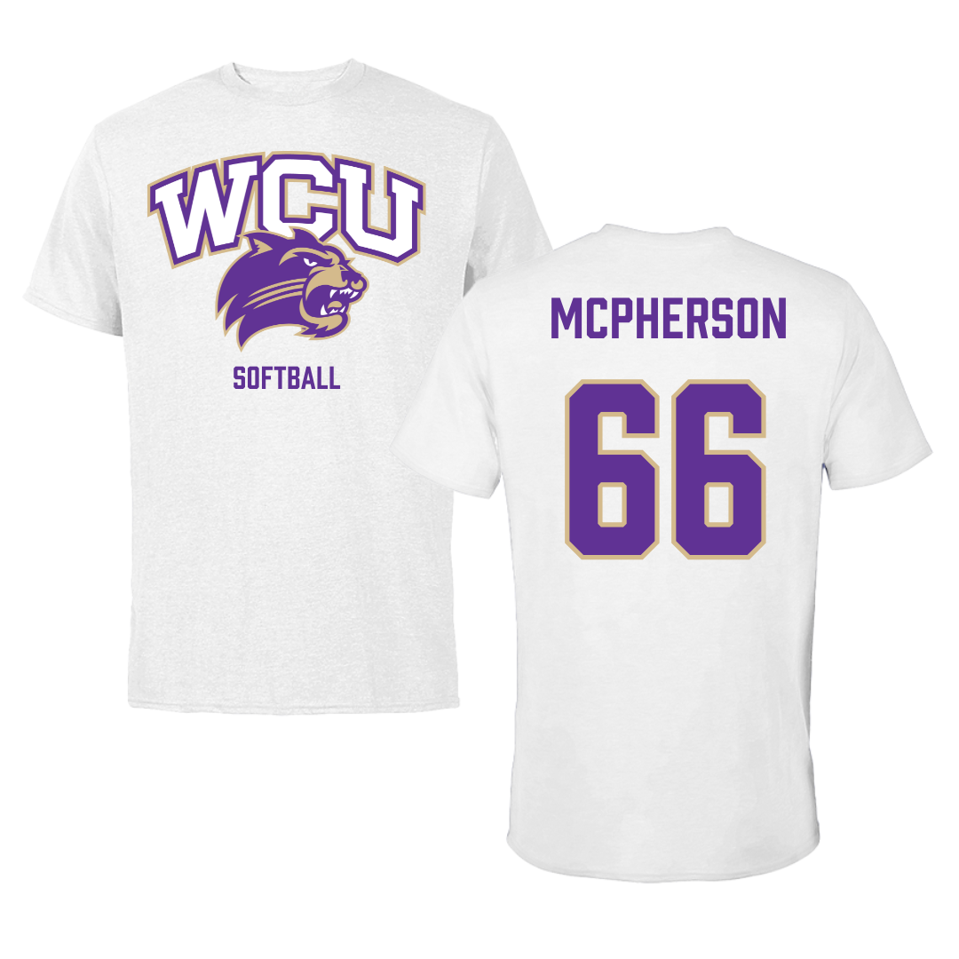 Western Carolina University Softball White Tee - #66 Maya McPherson