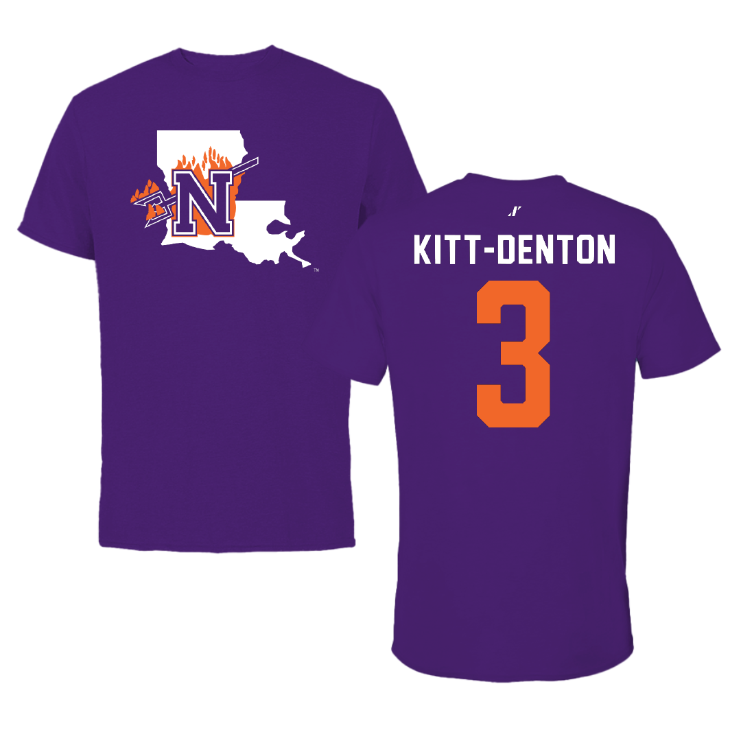 Northwestern State University Football Purple State Performance Tee - #3 Myles Kitt-Denton