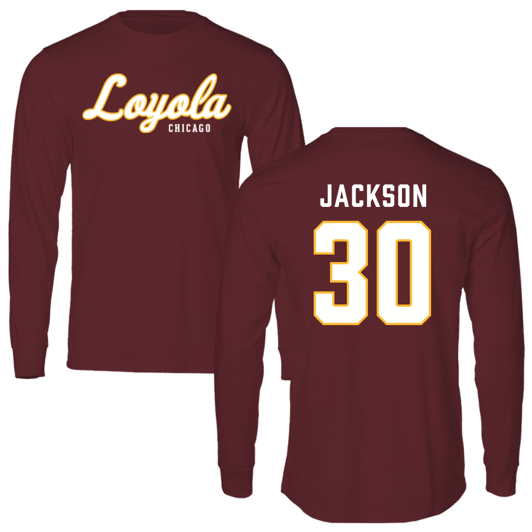 Loyola University-Chicago Basketball Maroon Performance Long Sleeve - #30 Destiny Jackson