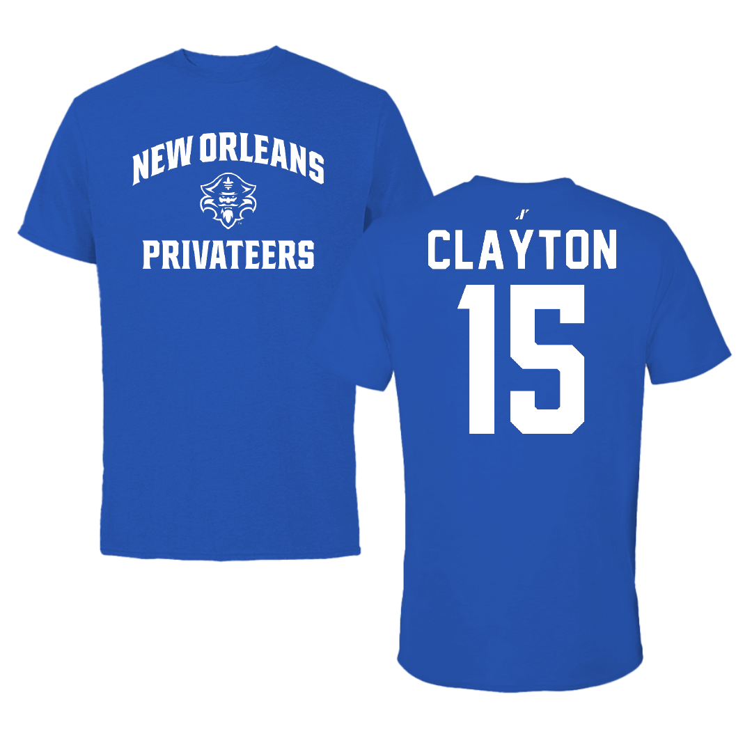 University of New Orleans Baseball Blue General Tee - #15 Canaan Clayton