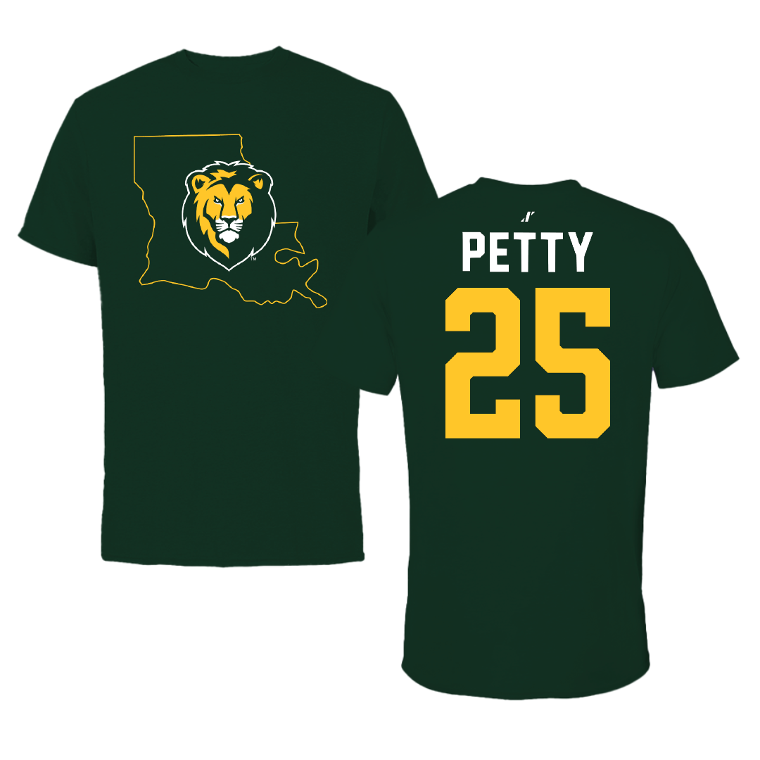 Southeastern Louisiana University Beach Volleyball Forest Green State Tee - #25 Carley Petty