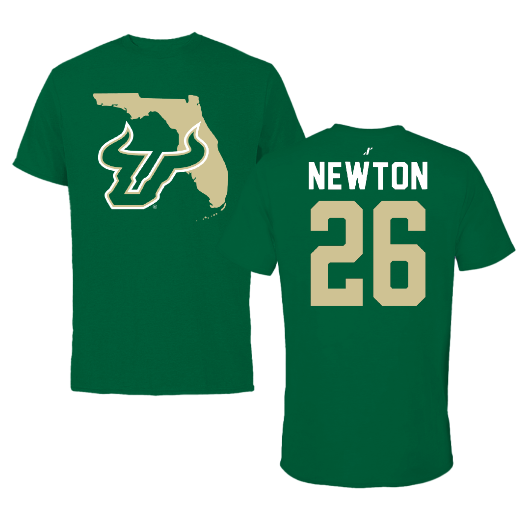 University of South Florida Baseball Green State Performance Tee - #26 Austin Newton