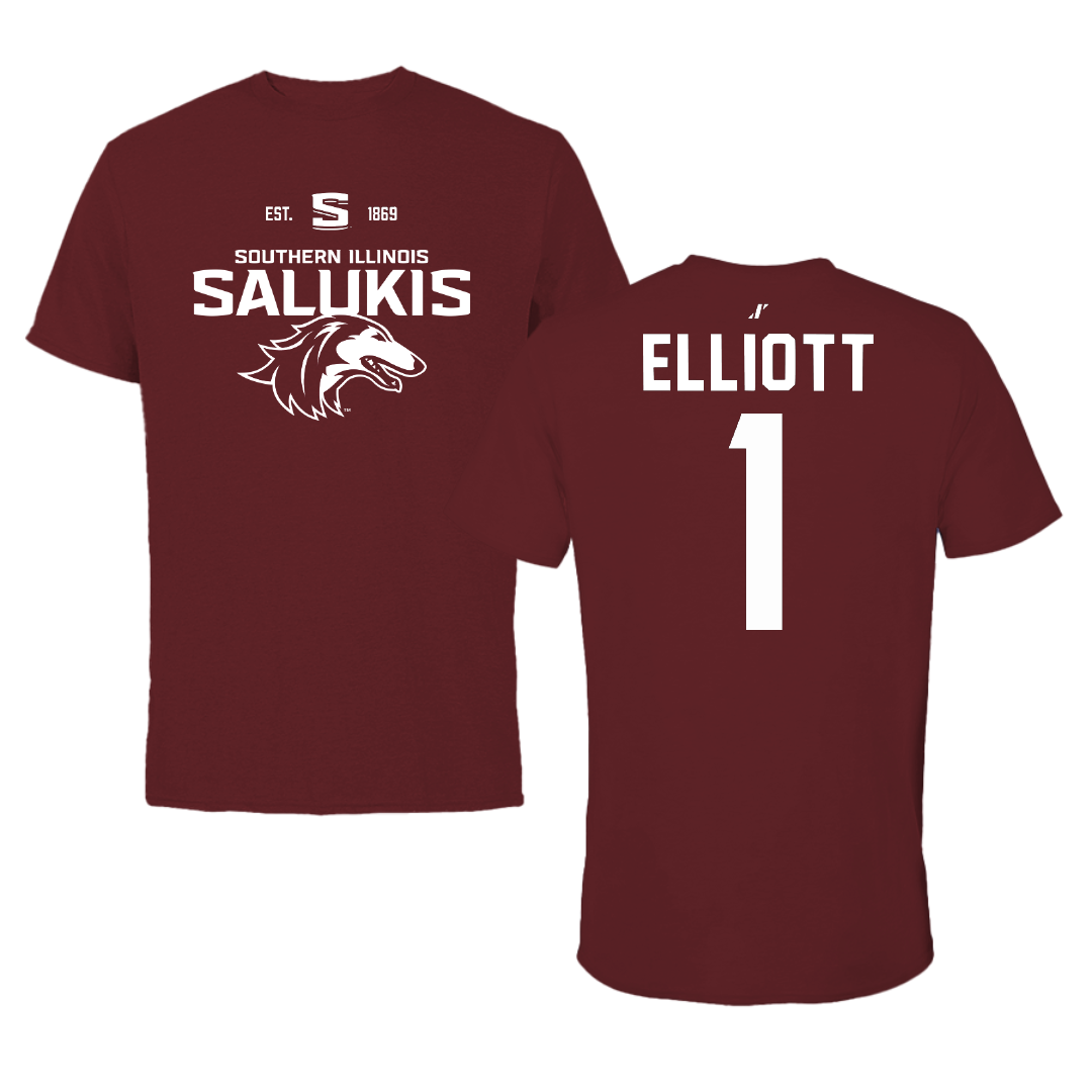 Southern Illinois University at Carbondale Football Maroon General Performance Tee - #1 Romeir Elliott