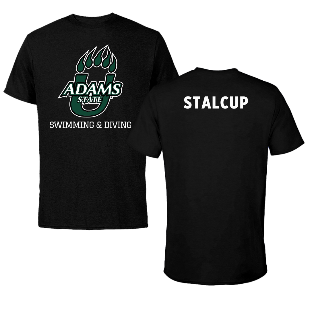 Adams State University Swimming & Diving Black State Tee - Brayden Stalcup