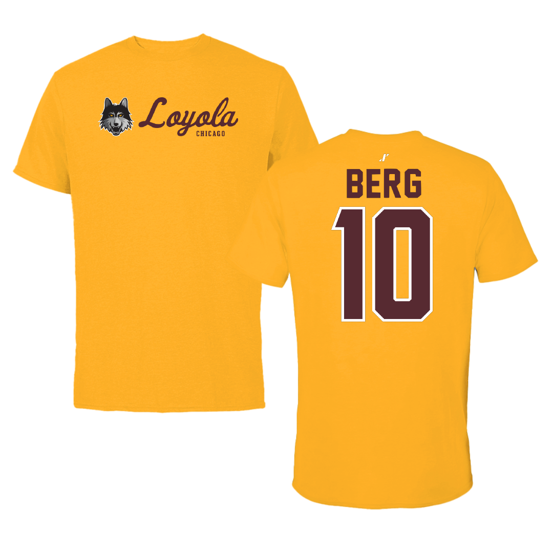 Loyola University-Chicago Basketball Gold General Tee - #10 Ali Berg