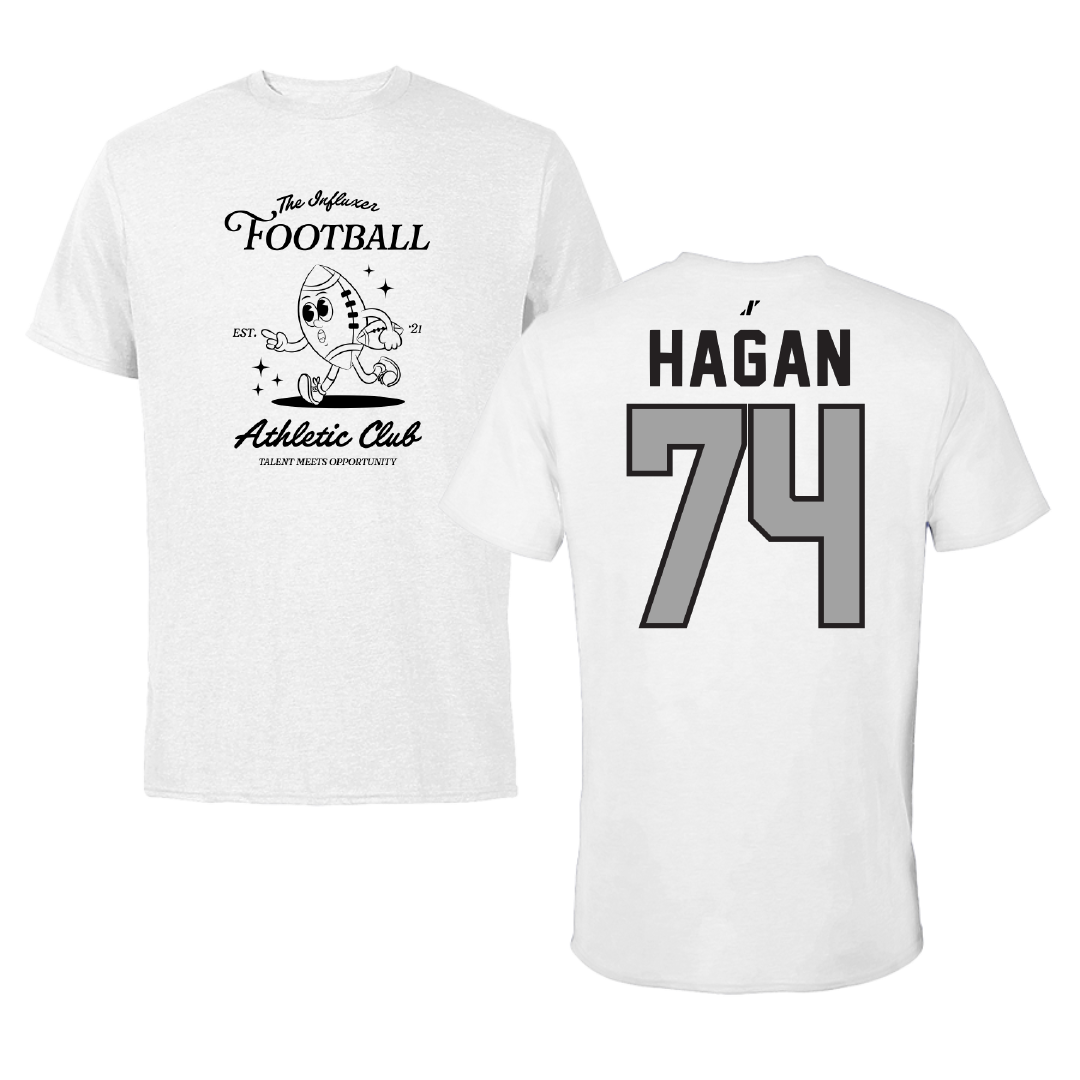 Football White Influxer Athletic Club Tee - #74 Harris Hagan