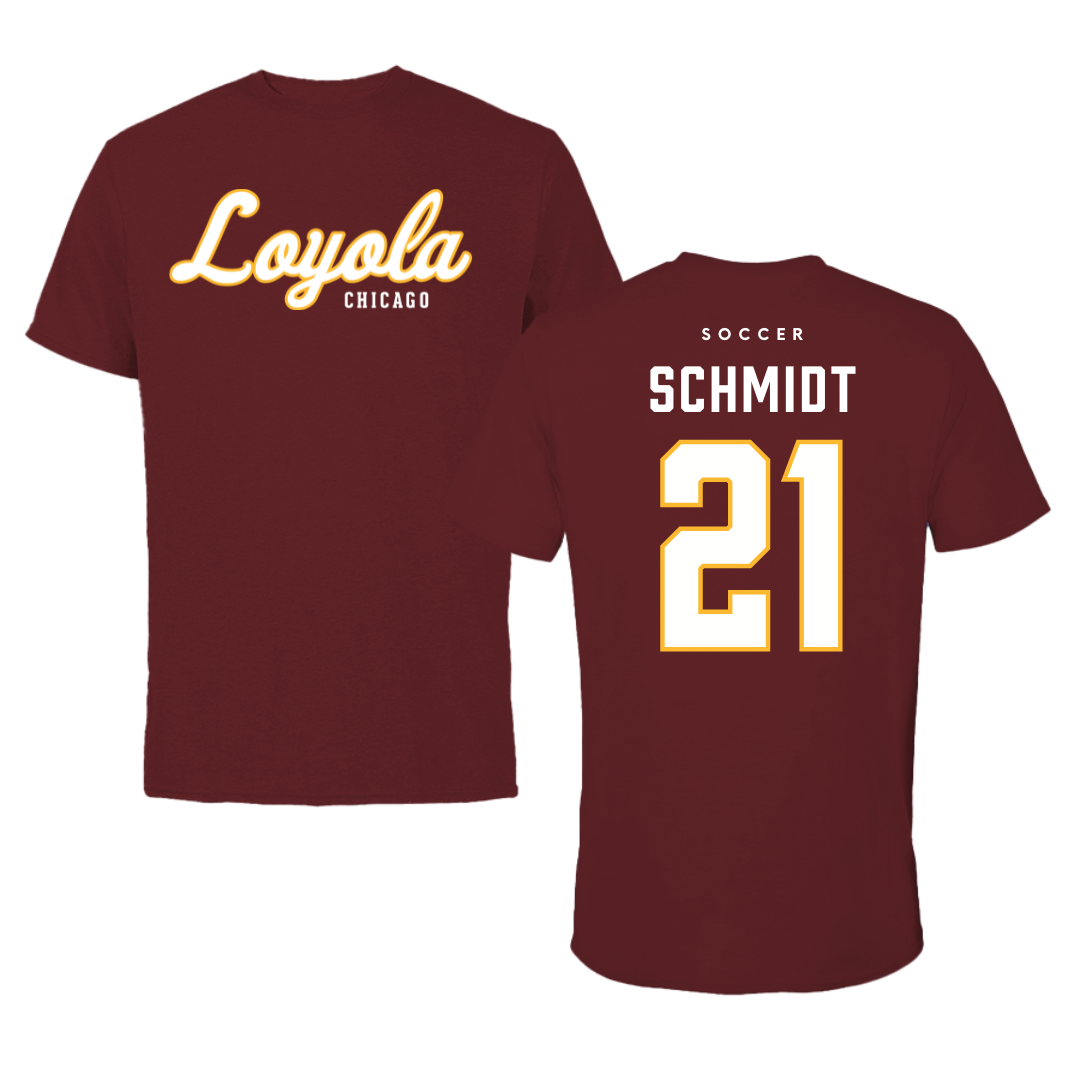Loyola University-Chicago Soccer Maroon Loyola Tee - #21 Maggie Schmidt