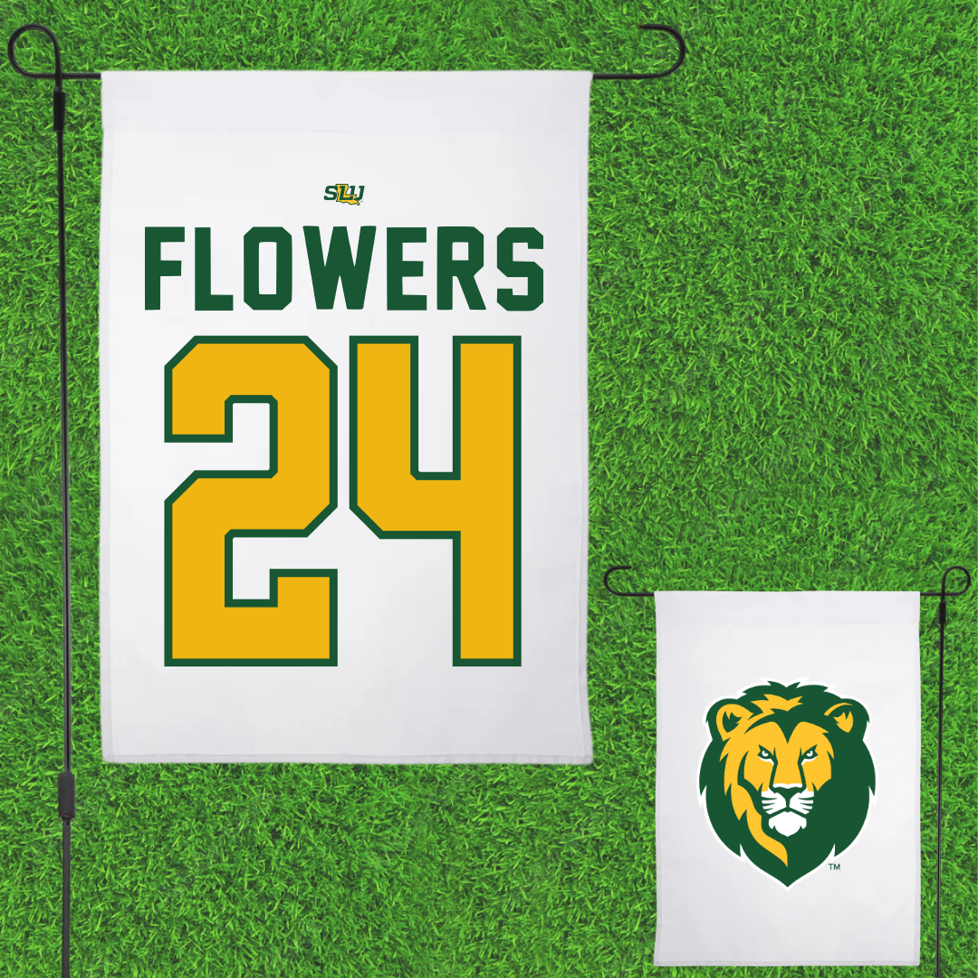 Southeastern Louisiana University Basketball White Garden Flag - #24 Dijone' Flowers