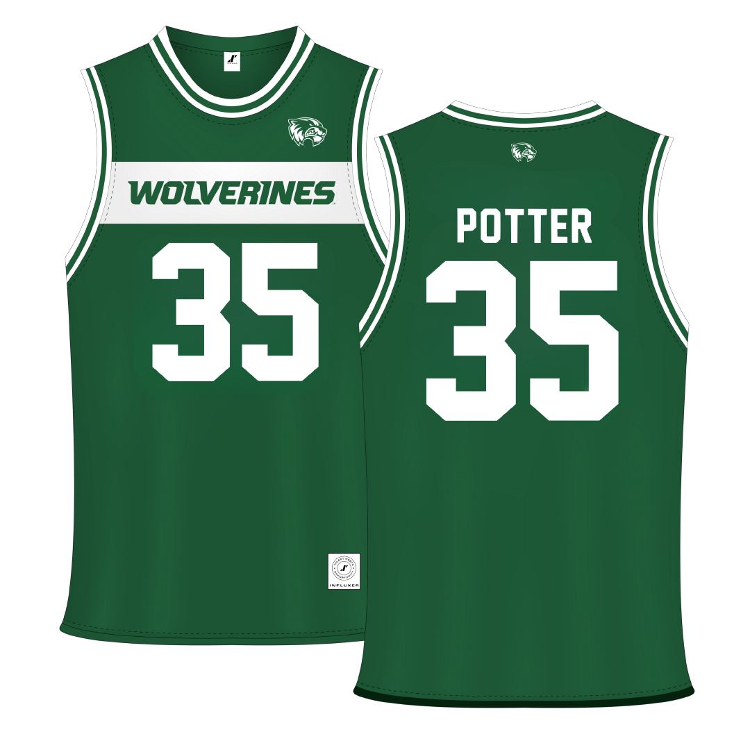 Utah Valley University Green Basketball Jersey - #35 Ethan Potter