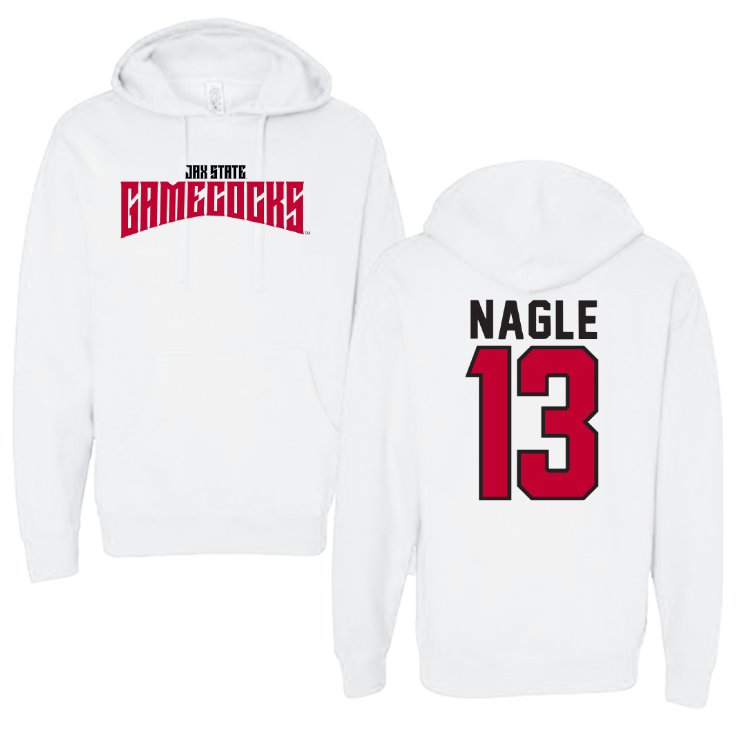 Jacksonville State University Soccer White Classics Hoodie - #13 Tia Nagle