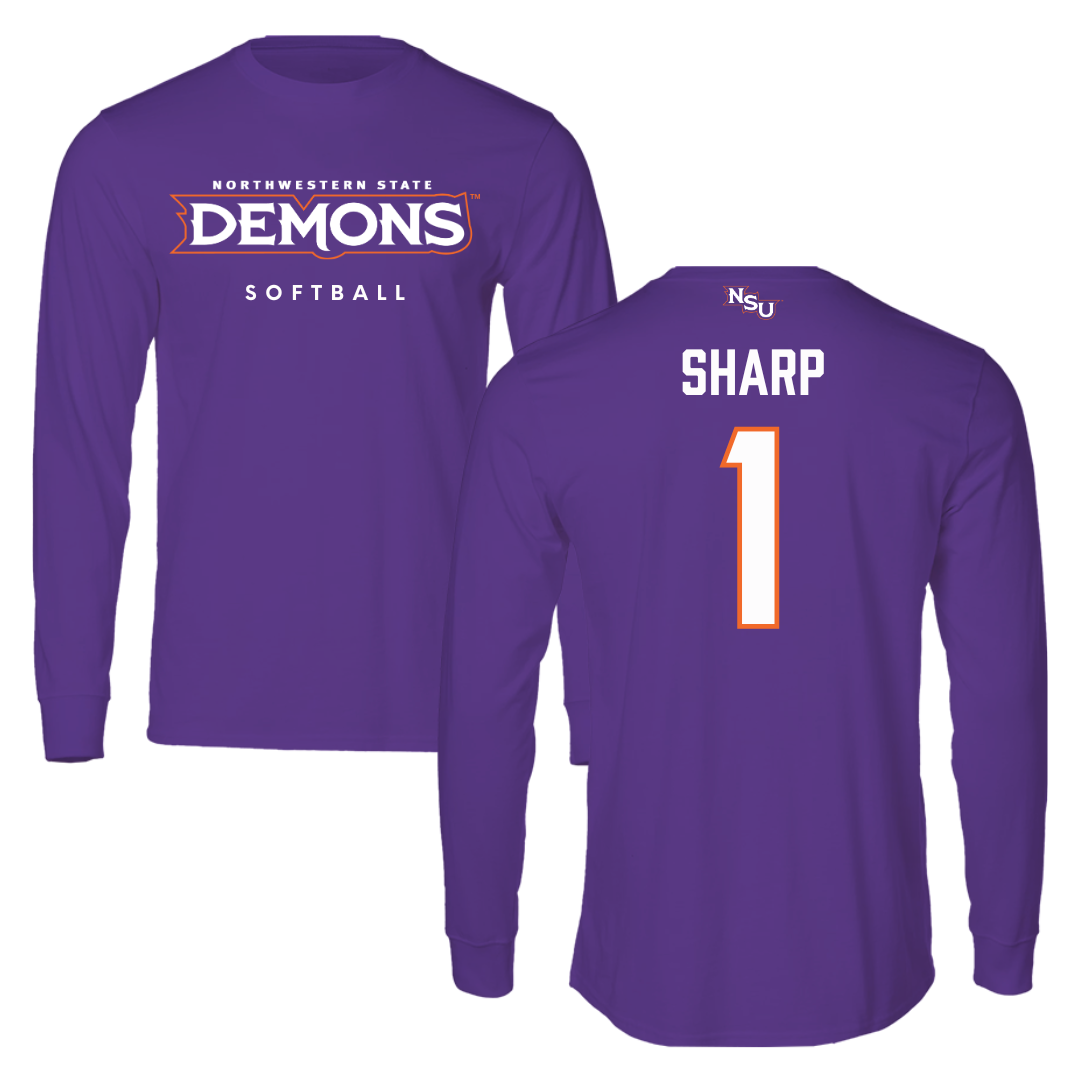 Northwestern State University Softball Purple Demons Long Sleeve - #1 Skye Sharp