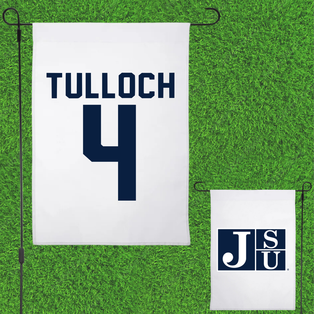 Jackson State University Soccer White Garden Flag - #4 Kiana Tulloch