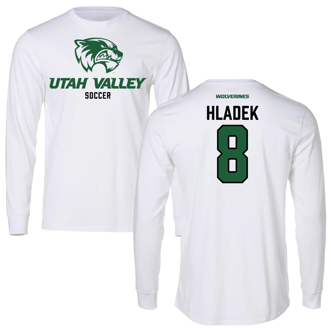 Utah Valley University Soccer White Long Sleeve - #8 Ruby Hladek