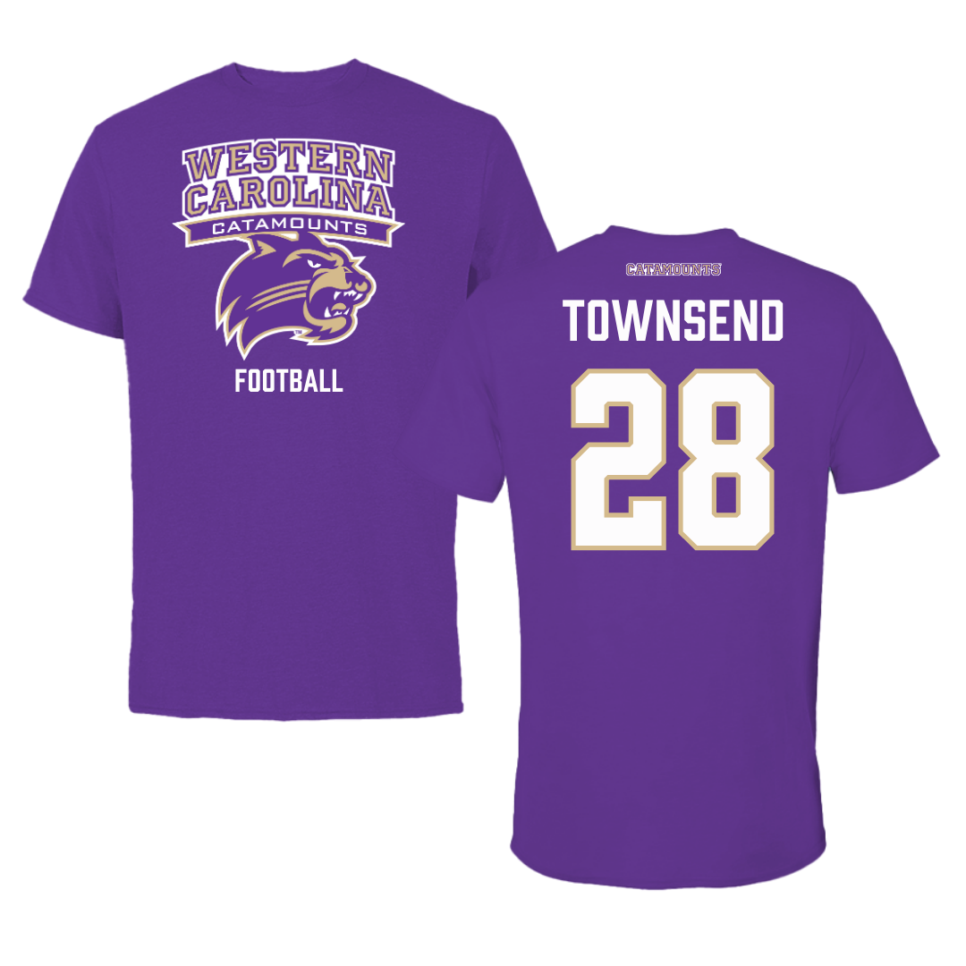 Western Carolina University Football Purple Performance Tee - #28 Markel Townsend