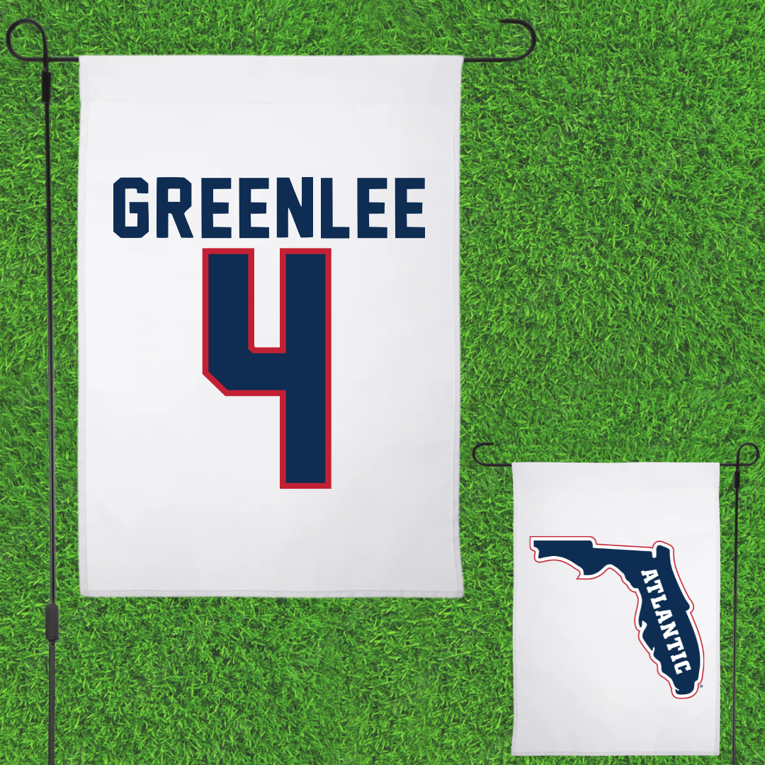 Florida Atlantic University Basketball White Garden Flag - #4 Bryan Greenlee