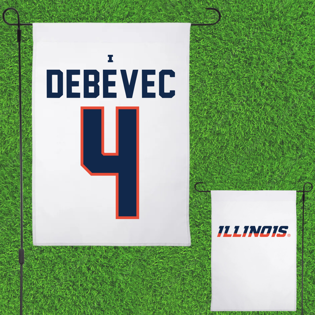 University of Illinois Softball White Garden Flag - #4 Gabby Debevec