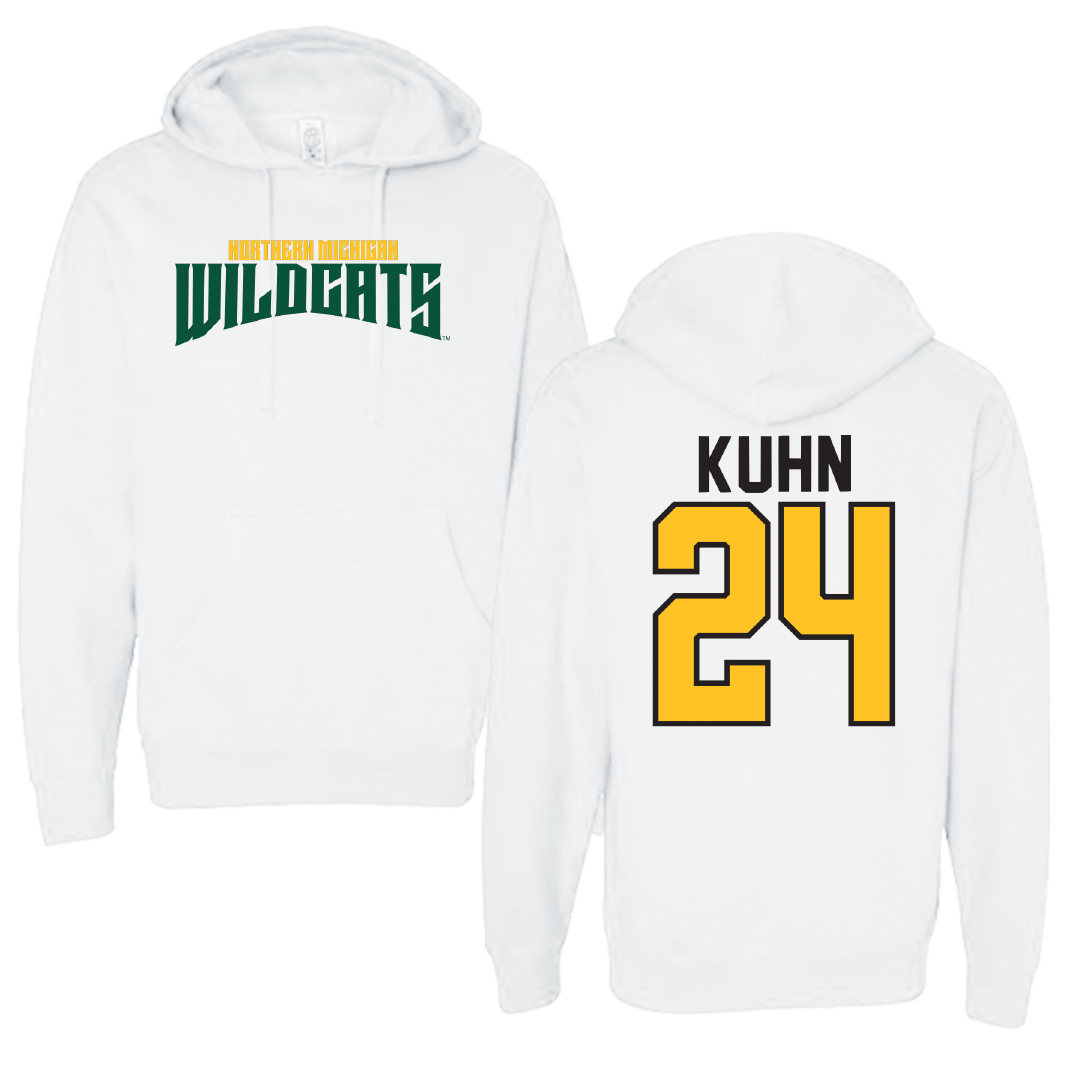 Northern Michigan University Basketball White Classic Hoodie - #24 Makaylee Kuhn