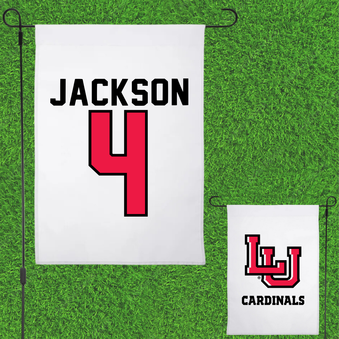 Lamar University Football White Garden Flag - #4 Jaymond Jackson