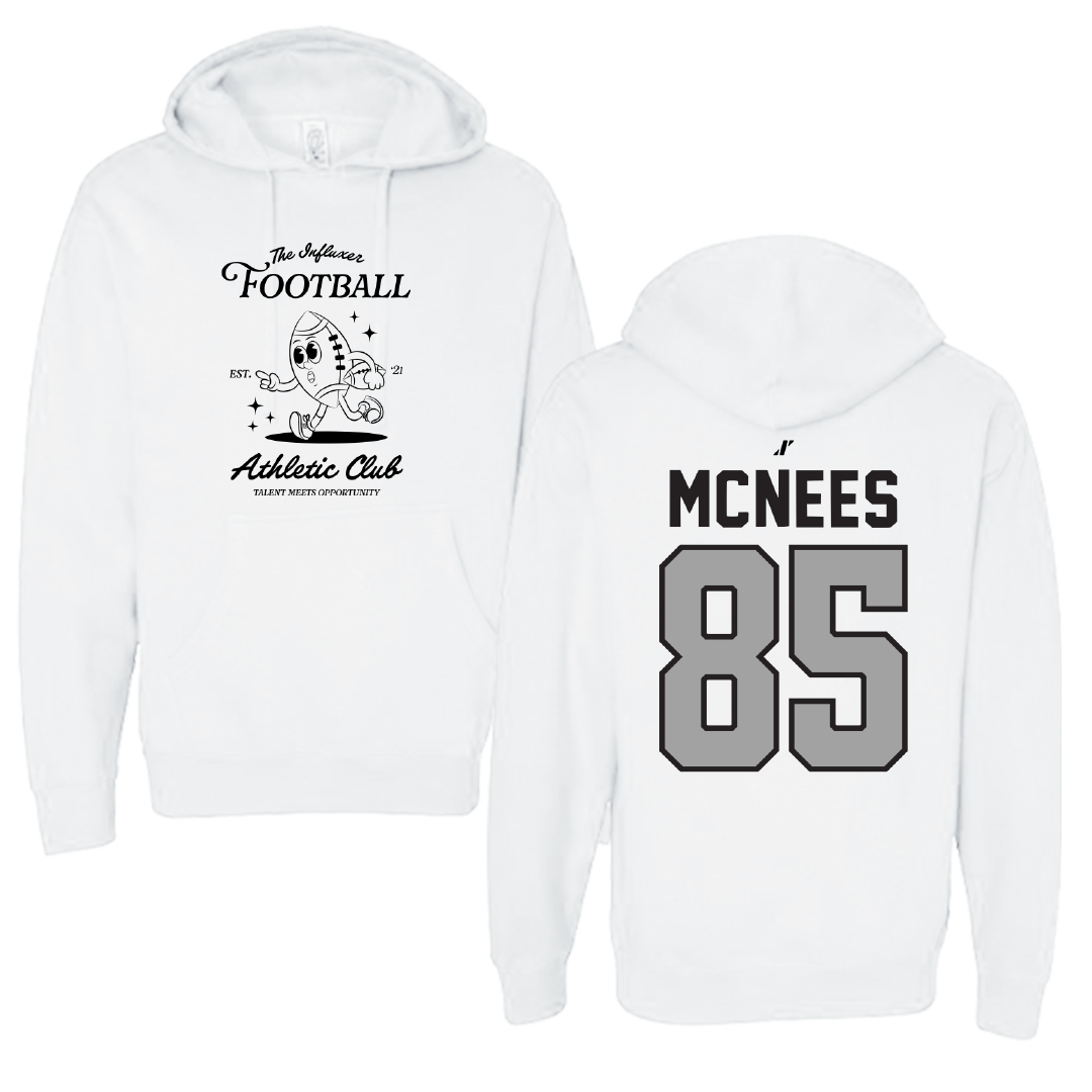 Football White Influxer Athletic Club Hoodie - #85 Christian Mcnees