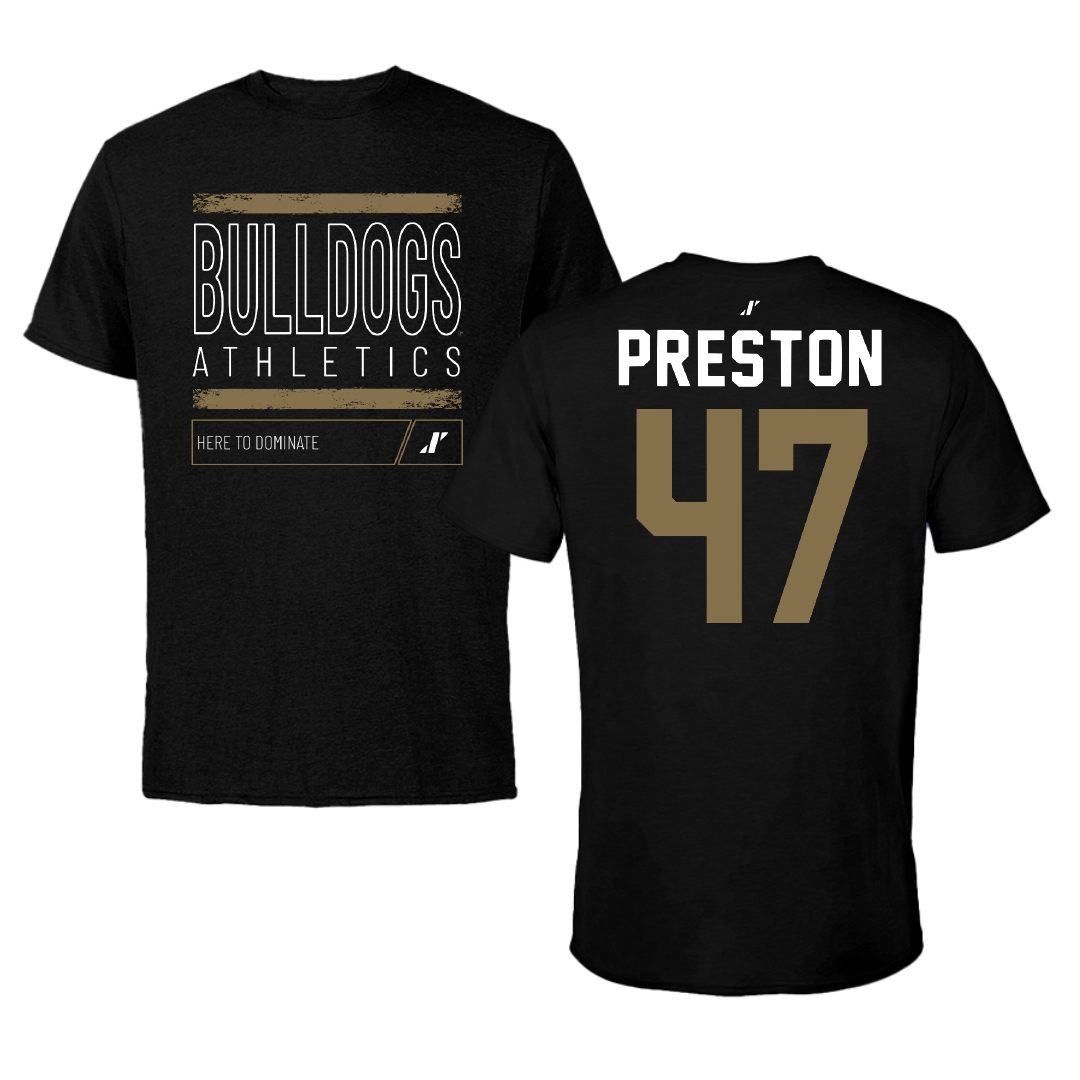 Bryant University Lacrosse Black Dominate Performance Tee - #47 Trevor Preston