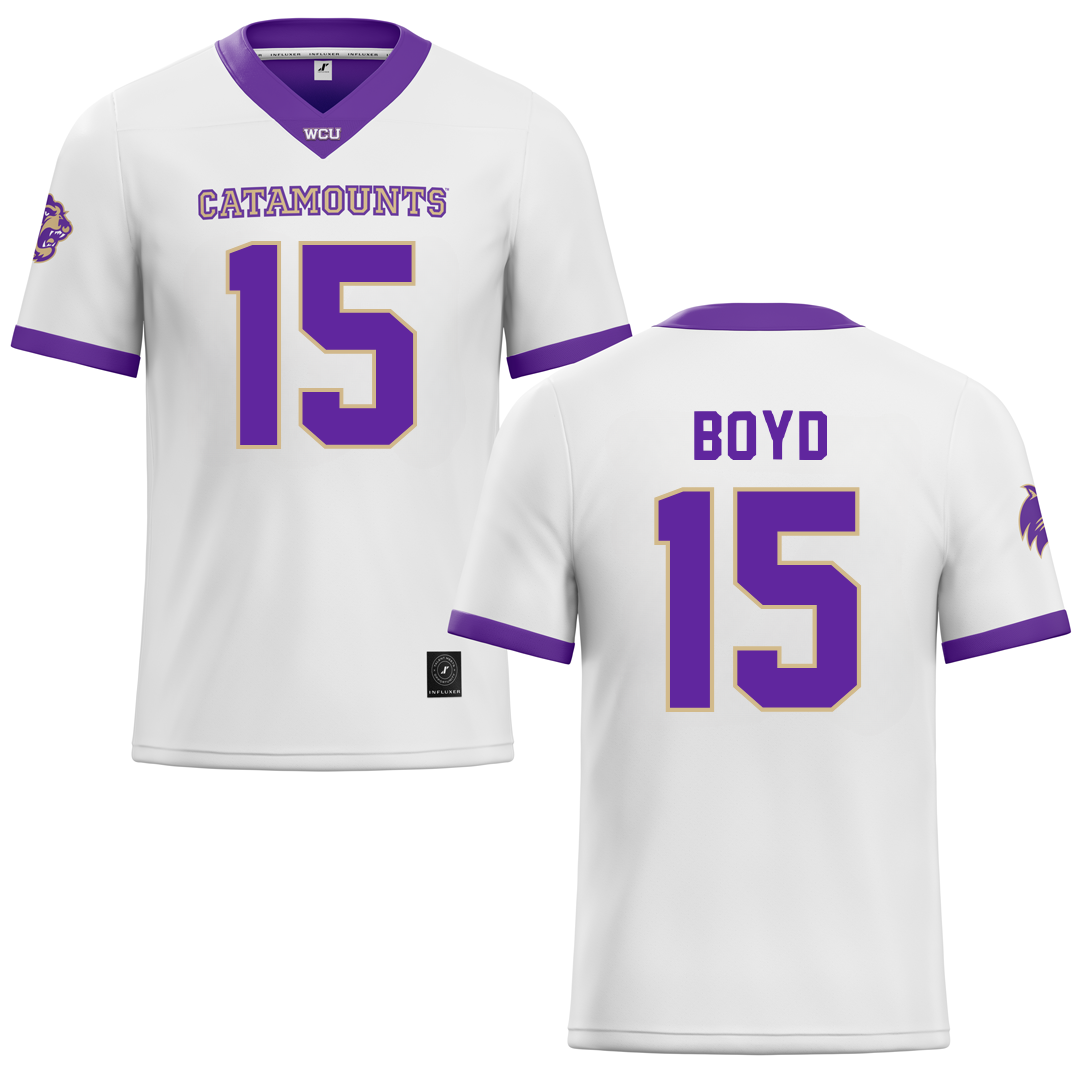 Western Carolina University White Football Jersey - #15 Jai Boyd