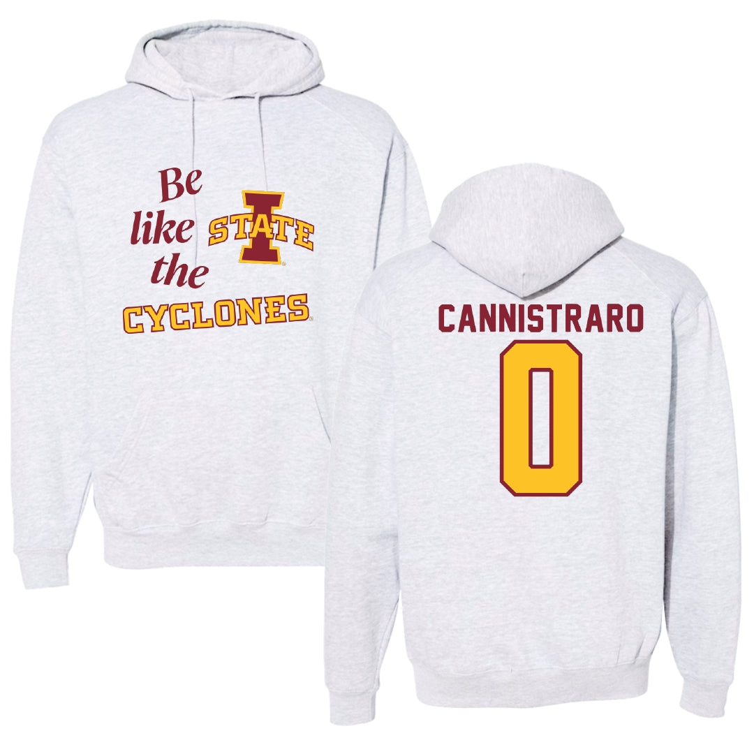 Iowa State University Soccer Light Gray Be Like Us Hoodie - #0 Kasey Cannistraro