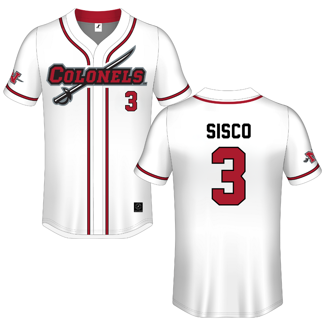 Nicholls State University White Button-Down Jersey - #3 Claire Sisco