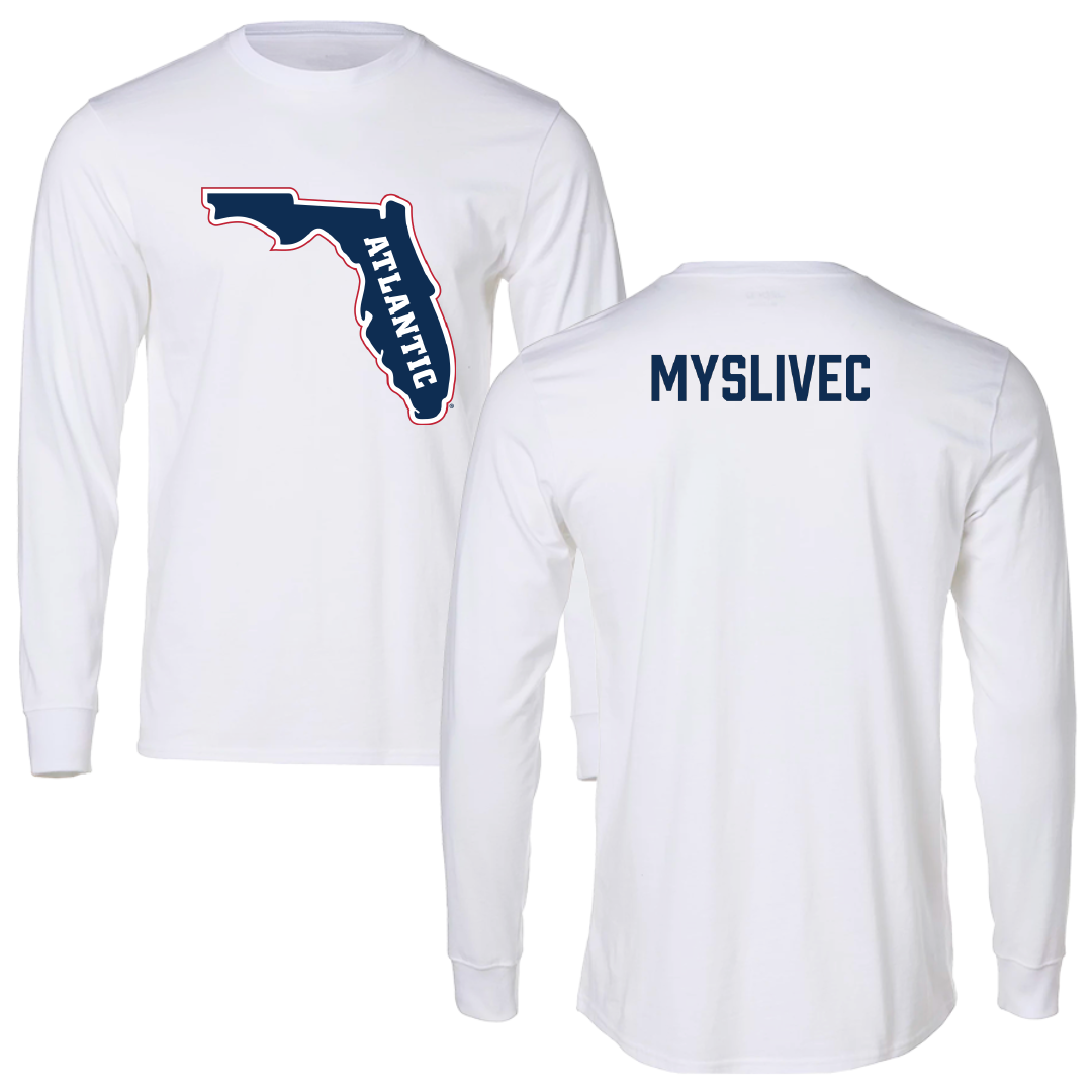 Florida Atlantic University Tennis White Performance Long Sleeve - Simon Myslivec