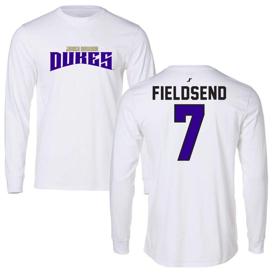 James Madison University Soccer White Classic Performance Long Sleeve - #7 Jeanette Fieldsend
