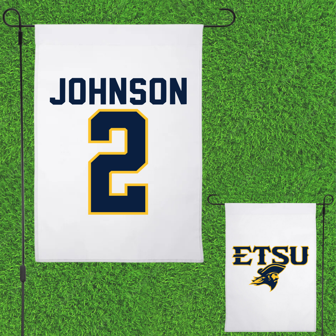 East Tennessee State University Basketball White Garden Flag - #2 Maki Johnson