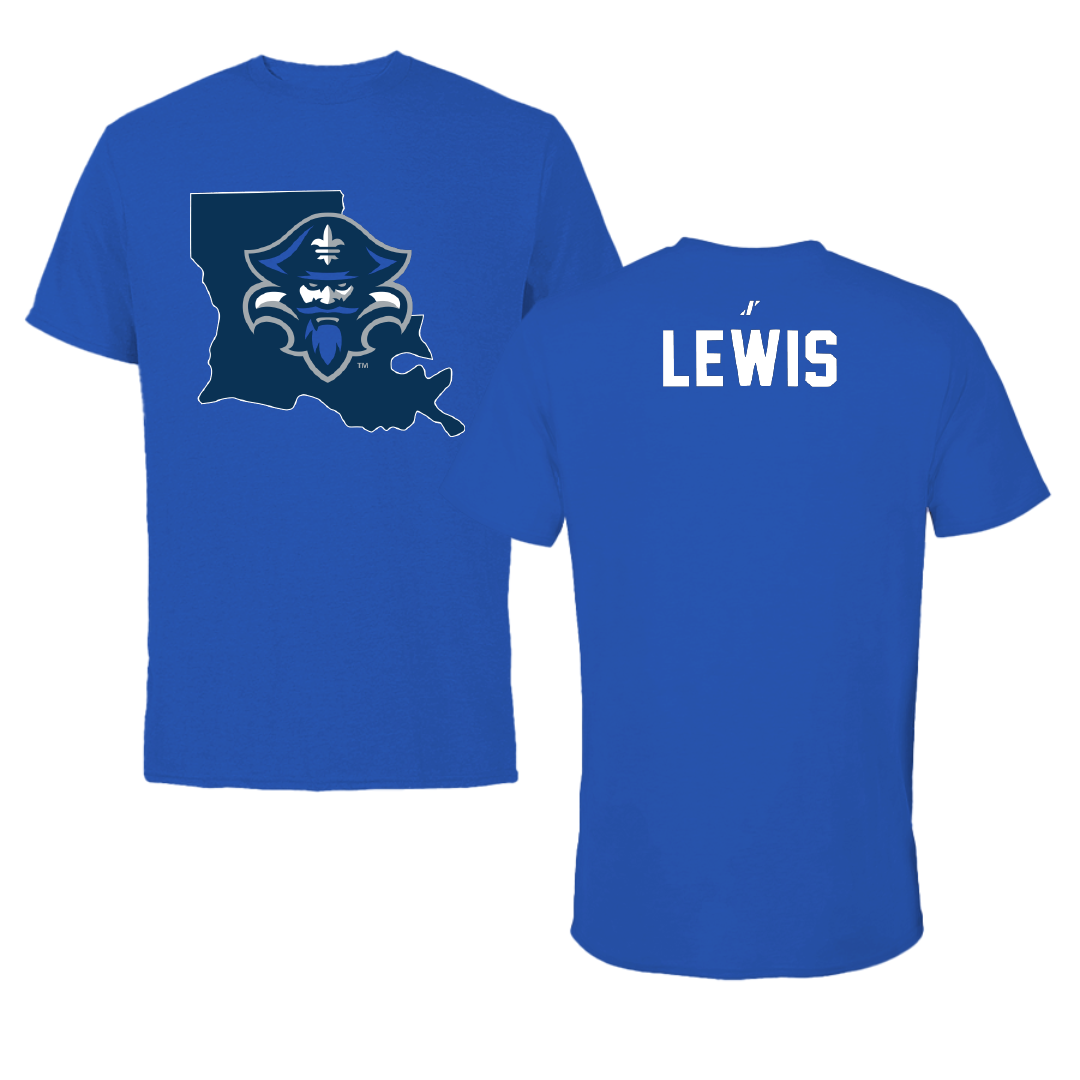 University of New Orleans POM Blue State Tee - Caylum Lewis