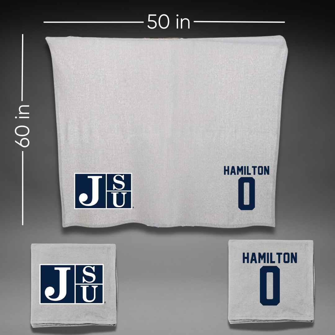 Jackson State University Soccer Gray Blanket - #0 Jordan Hamilton