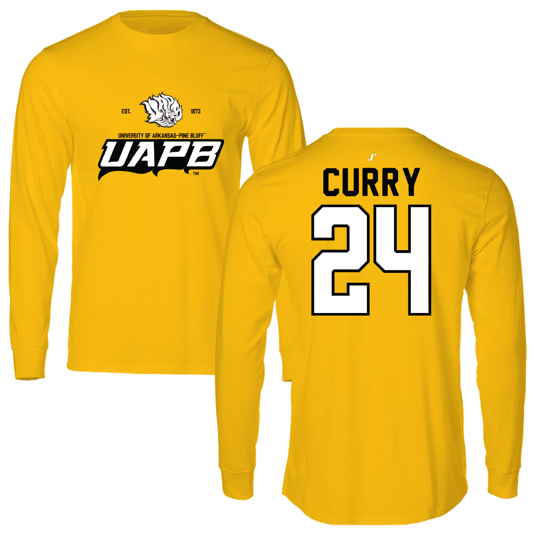University of Arkansas-Pine Bluff Football Gold General Long Sleeve - #24 BJ Curry